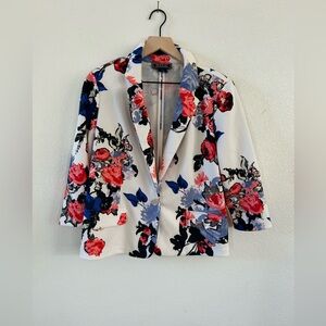 NYCC Floral Blazer - White, Red, and Blue